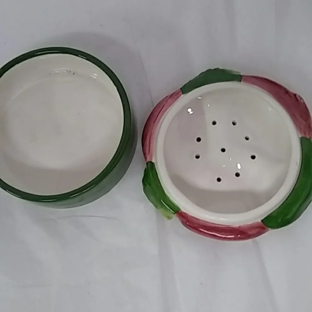 Apple Tea Bag Holder , Powder, Trinket Box Etc Decor CBK Ltd  Porcelain
